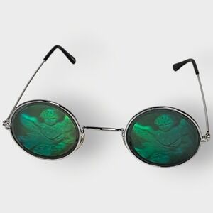 NEW 90s ROUND Charib Hologram Sunglasses, Unworn Original Vintage Glasses NOS